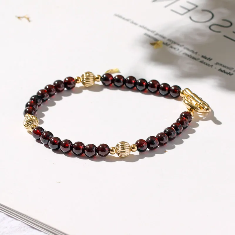 Garnet Sterling Silver Animal Year Crystal Bracelet