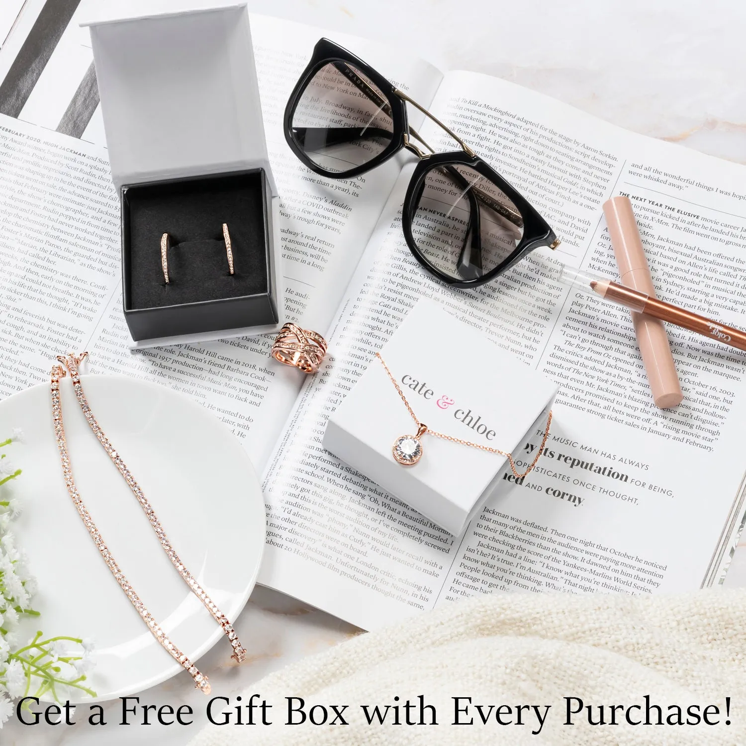 Genevieve "Sweet Pearl" 18k White Gold Plated Pendant Necklace with Swarovski Crystals