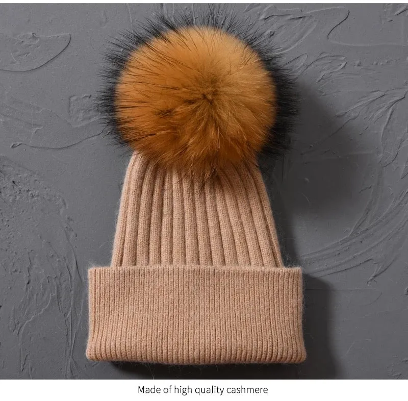 Genuine Fur Pom-Pom Beanie ONLY FOR THE NEXT 10 ORDERS