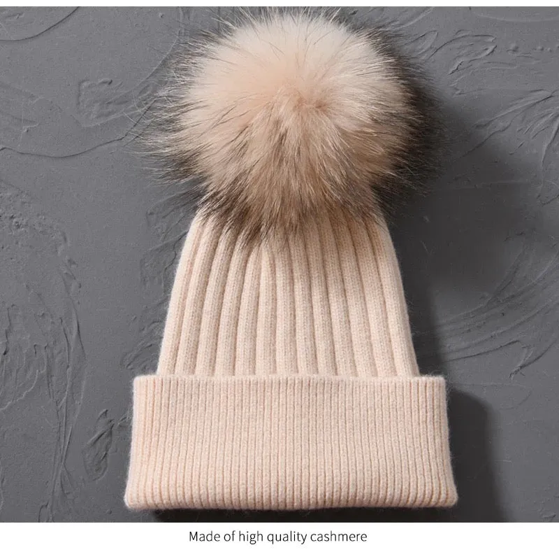Genuine Fur Pom-Pom Beanie ONLY FOR THE NEXT 10 ORDERS