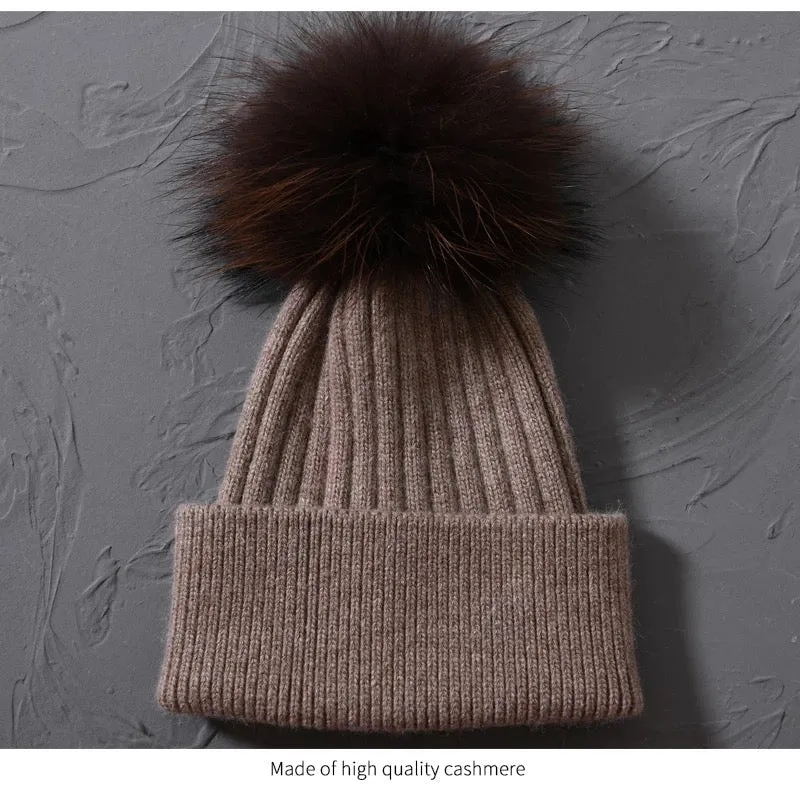 Genuine Fur Pom-Pom Beanie ONLY FOR THE NEXT 10 ORDERS