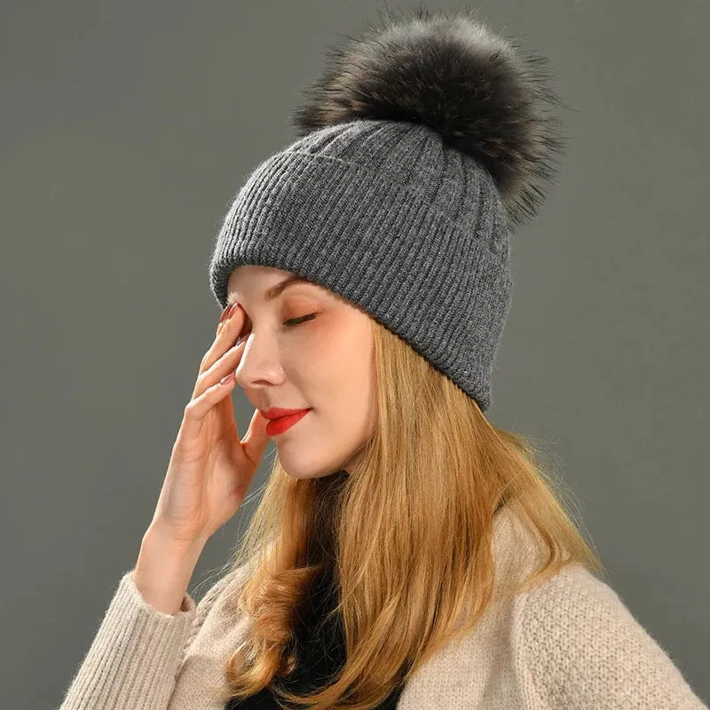 Genuine Fur Pom-Pom Beanie ONLY FOR THE NEXT 10 ORDERS