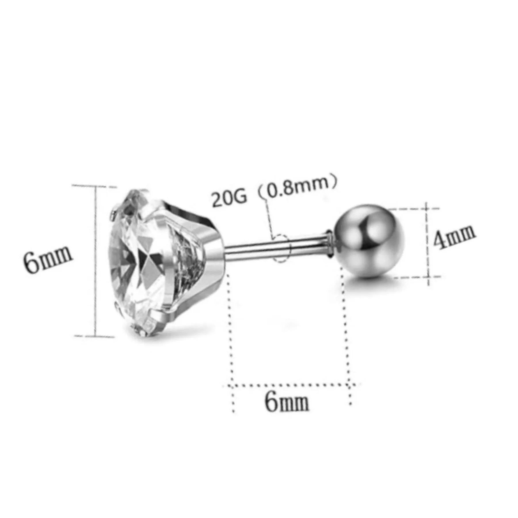 Gold CZ Barbell Earrings