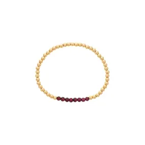 Gold Filled Garnet Bead Stretch Bracelet by Dee Berkley