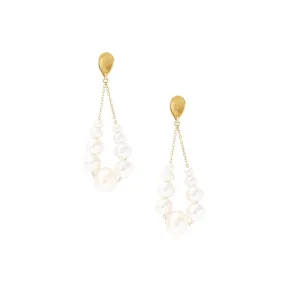 Gold Plated Pearl Teardrop Earrings