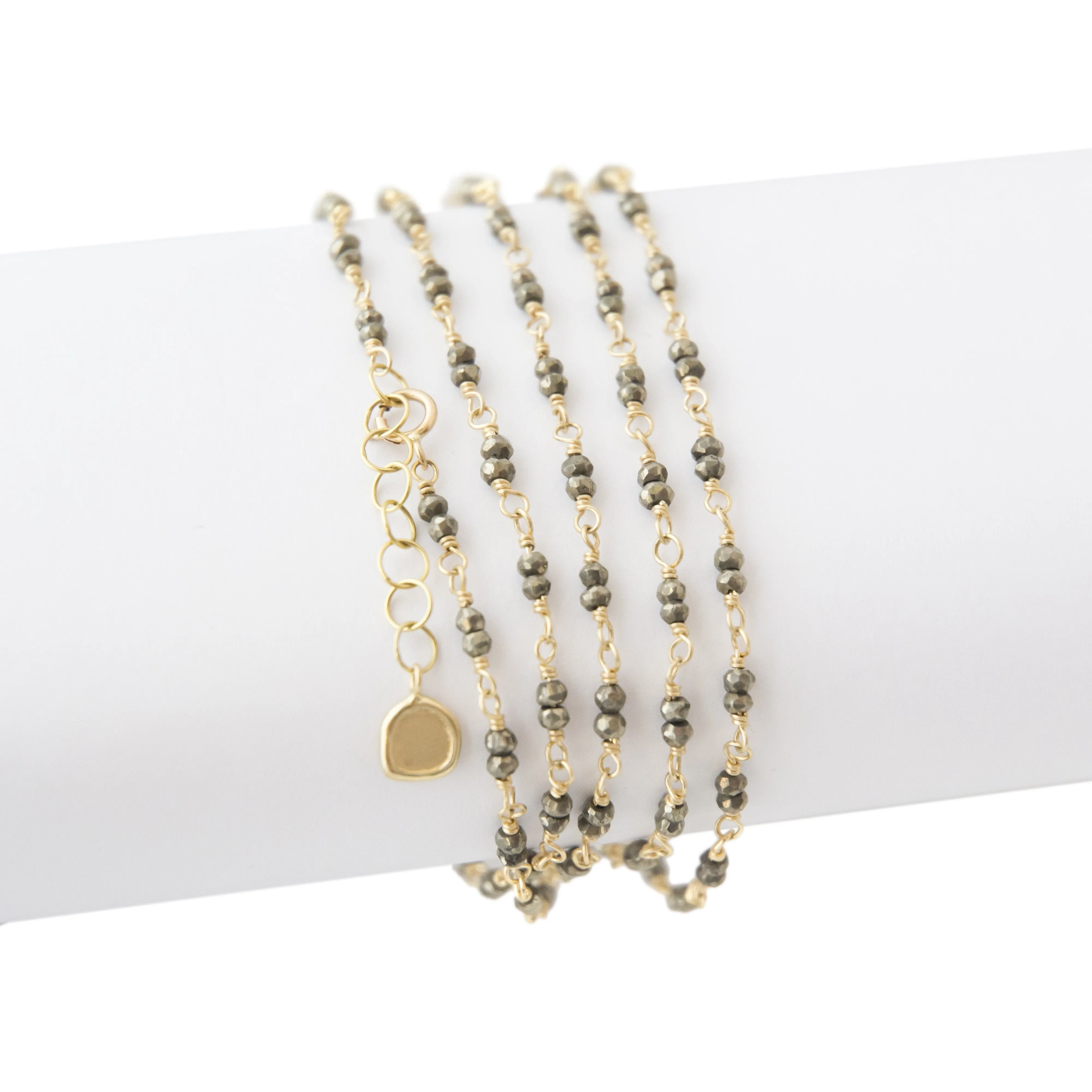 Gold Tied Gemstone Wrap Bracelet