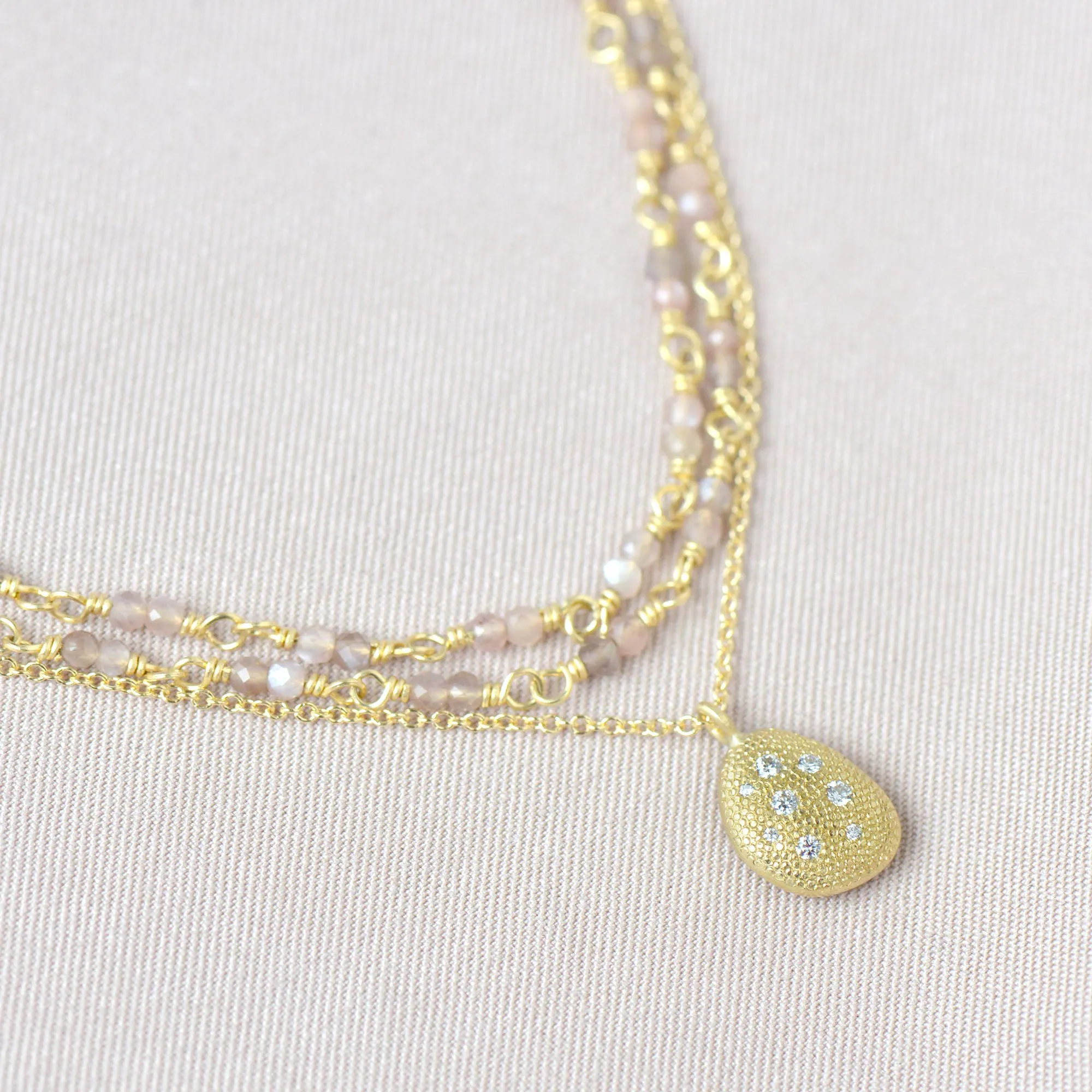 Gold Tied Gemstone Wrap Bracelet
