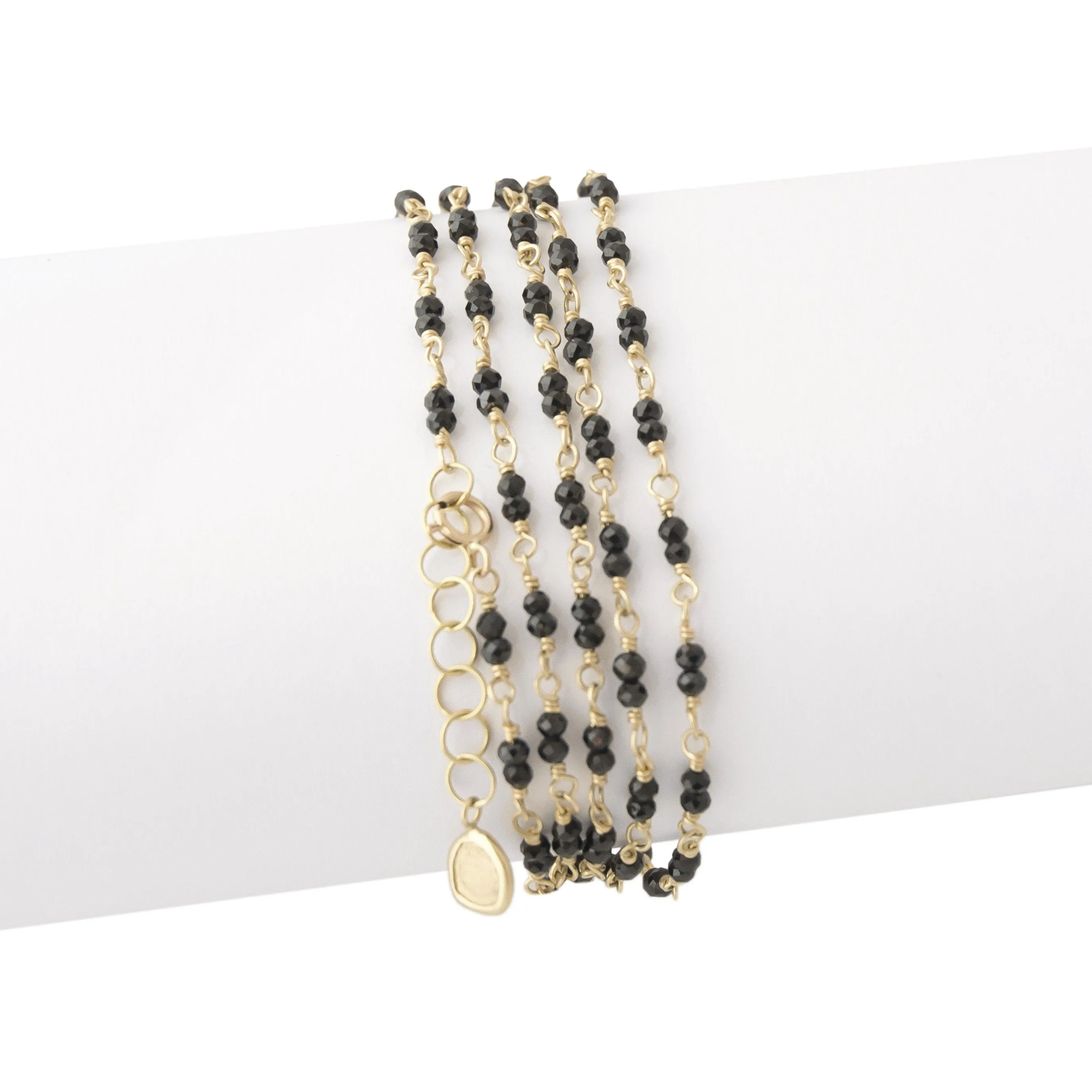 Gold Tied Gemstone Wrap Bracelet