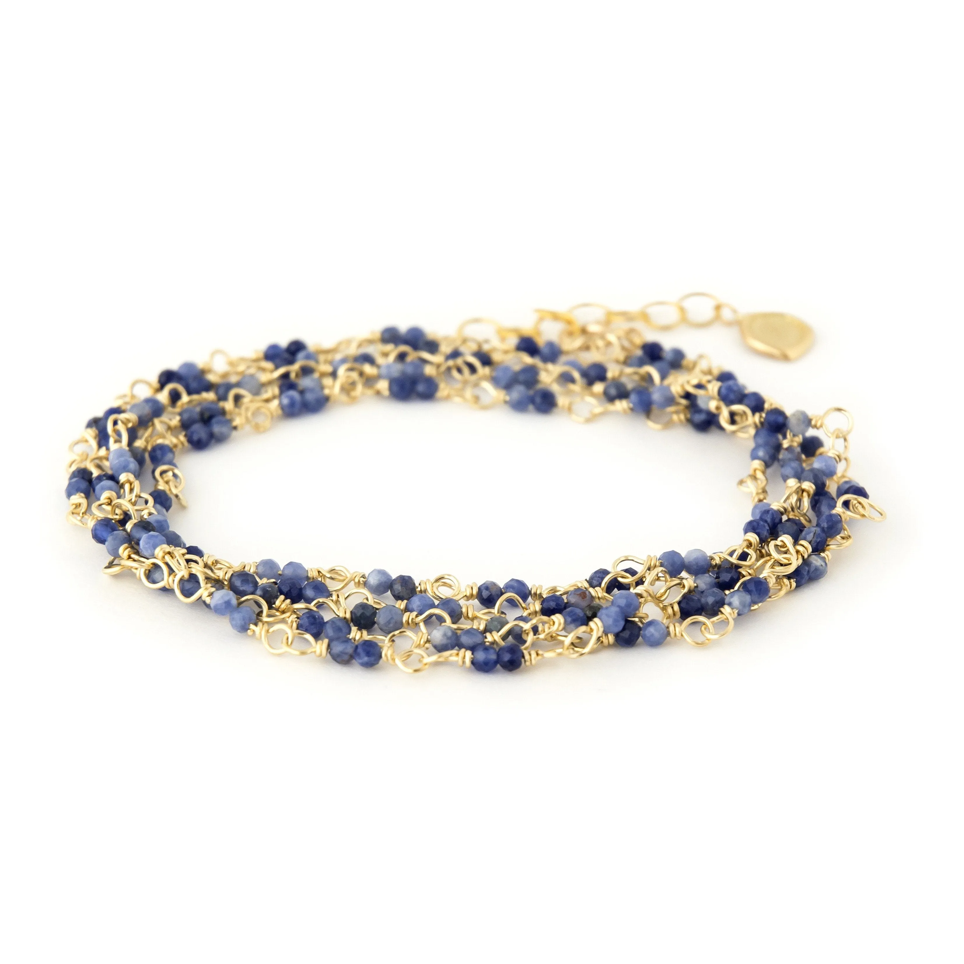 Gold Tied Gemstone Wrap Bracelet