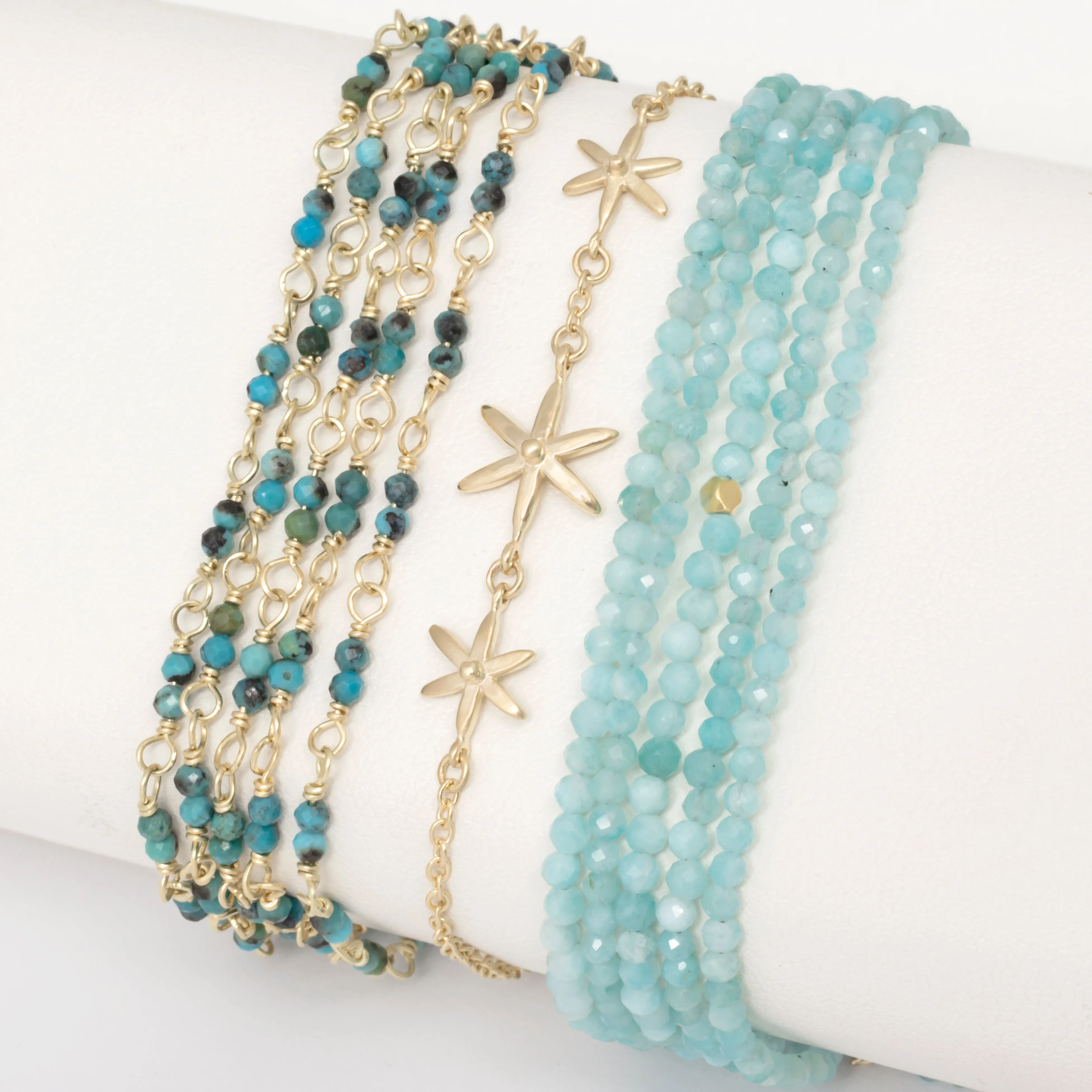 Gold Tied Gemstone Wrap Bracelet
