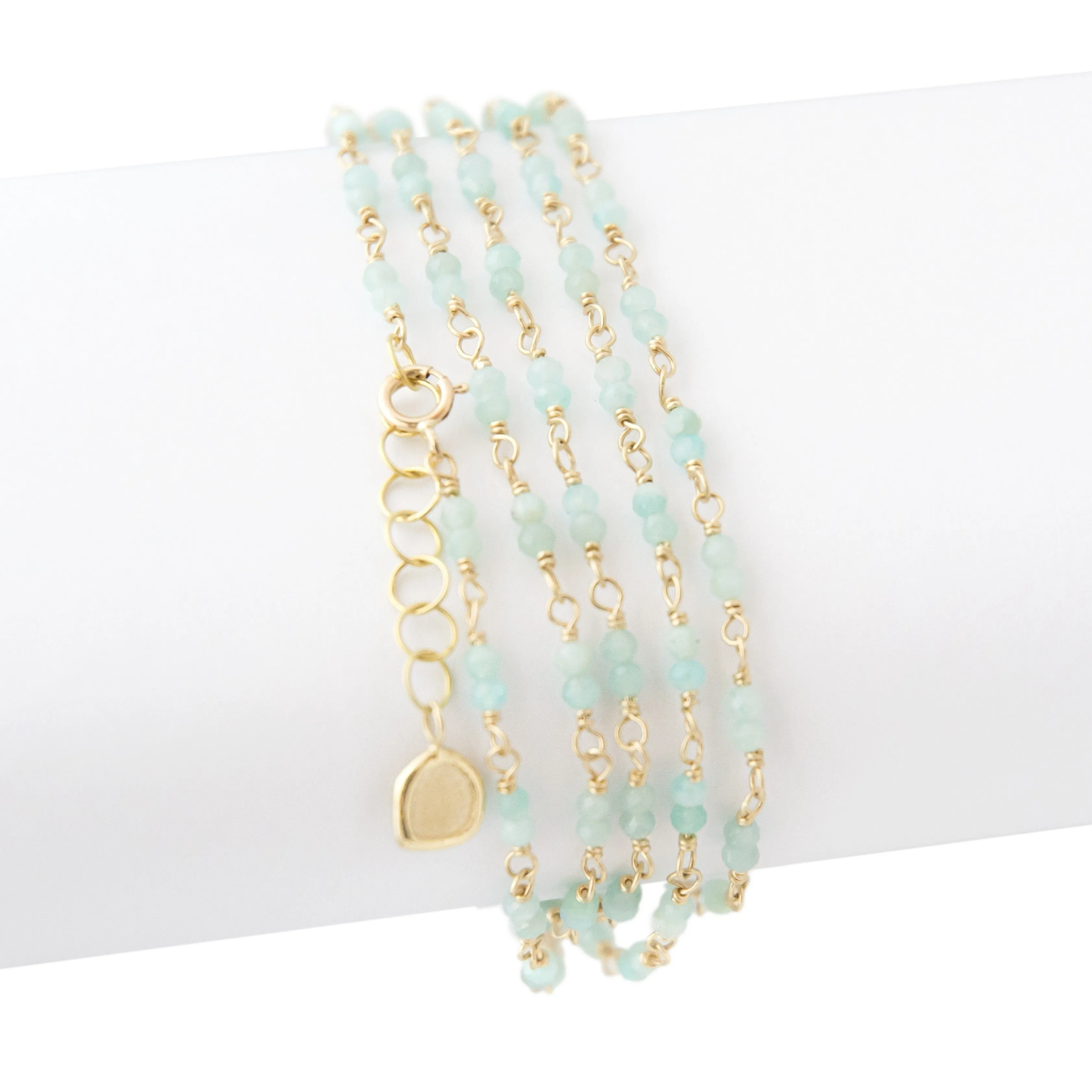 Gold Tied Gemstone Wrap Bracelet