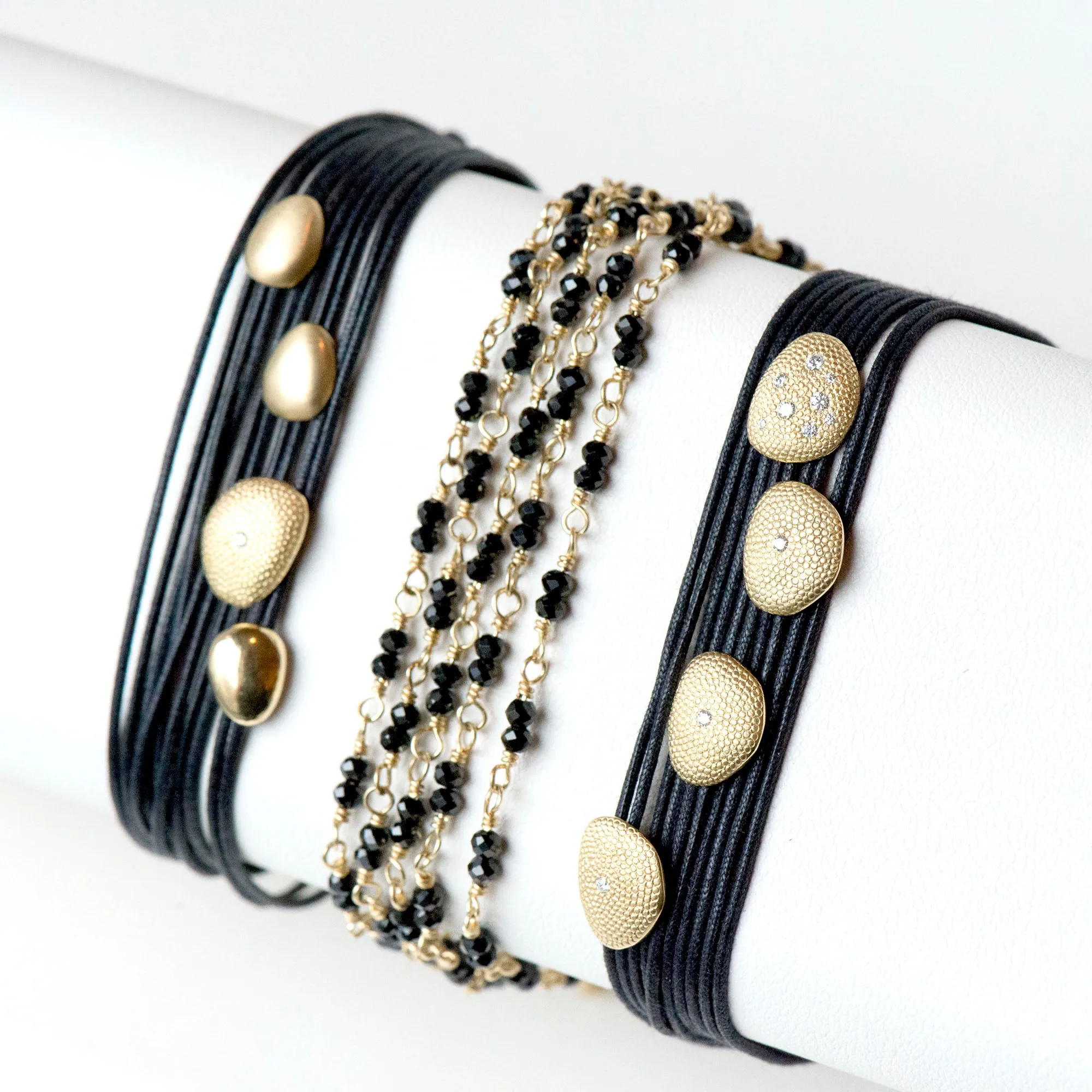 Gold Tied Gemstone Wrap Bracelet