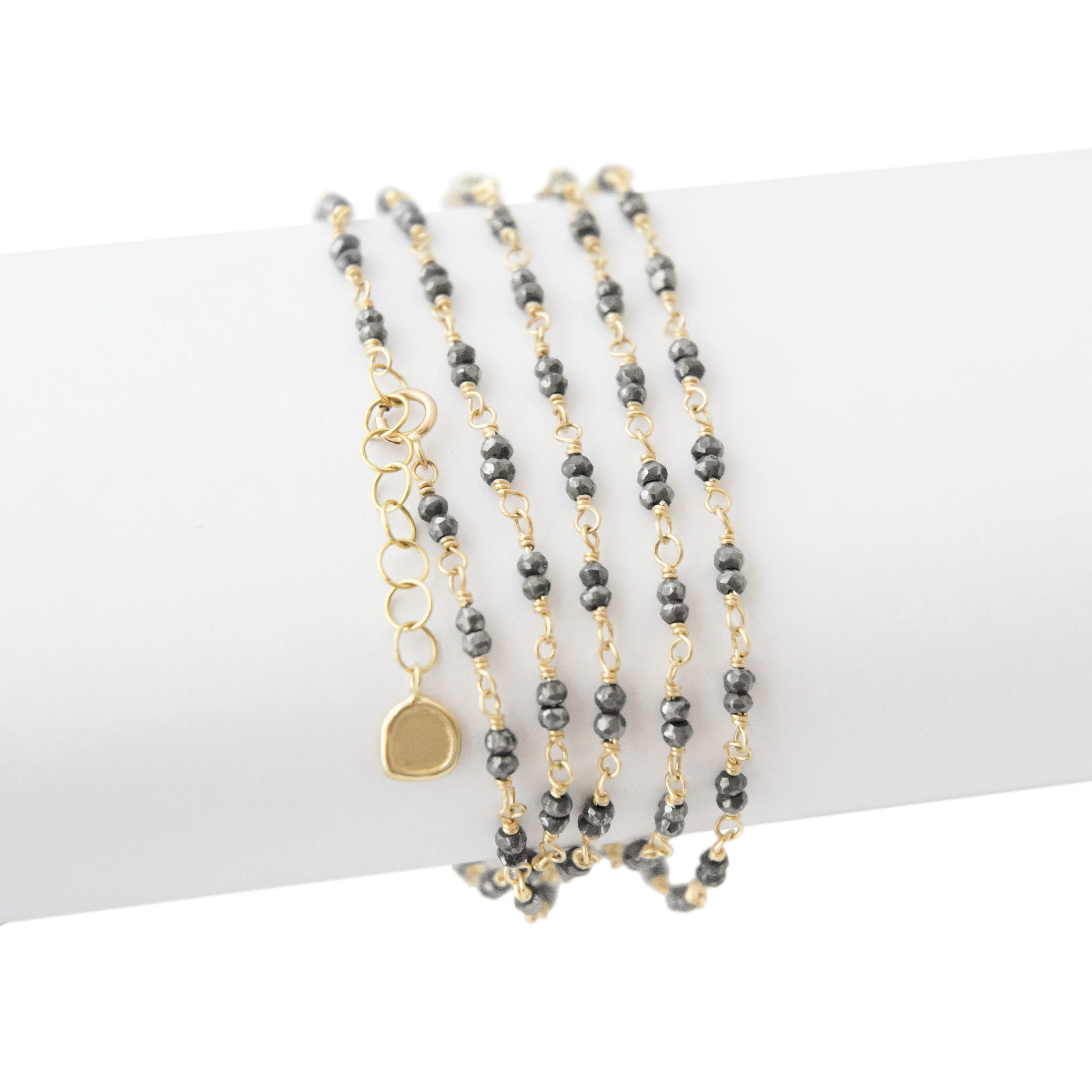 Gold Tied Gemstone Wrap Bracelet