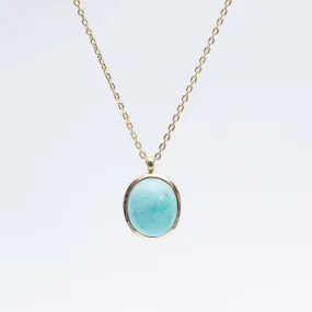 Gold Vermeil Oval Amazonite Necklace