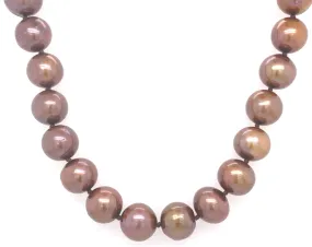 Golden Brown Fresh Water Pearl Opera Length Necklace