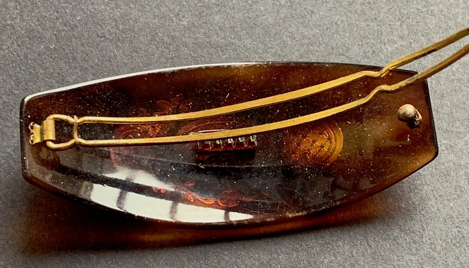 Gorgeous 1940s  French Lucite Tortoiseshell Hair Clip