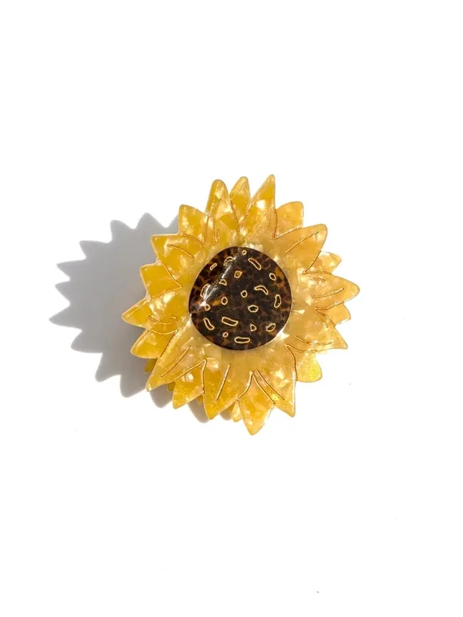 Hand-Painted Sunflower Hair Claw