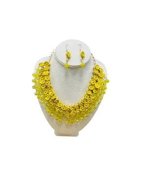 Handmade Ixtle Necklace & Earrings Yellow