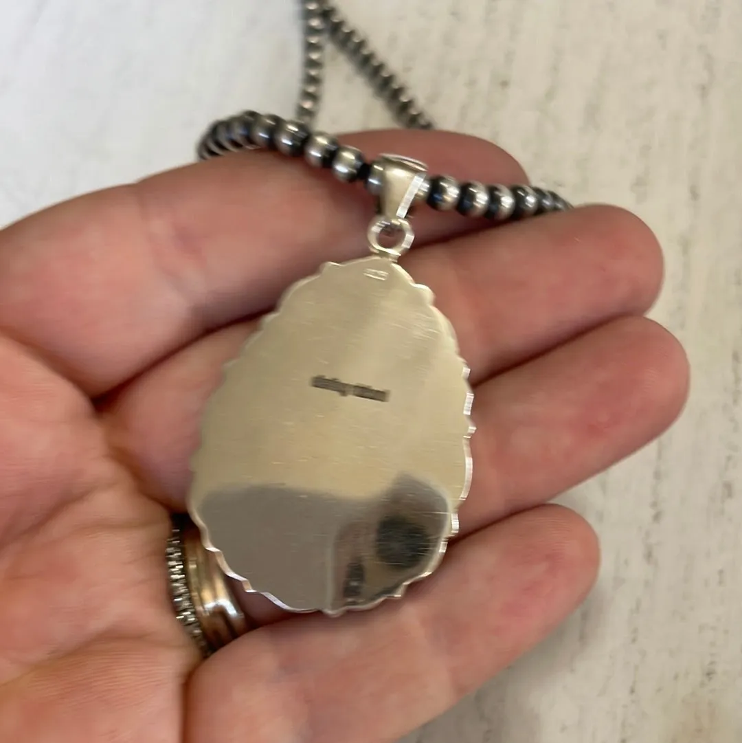 Handmade Sterling Silver & Multi Stone Cluster Pendant Signed Nizhoni