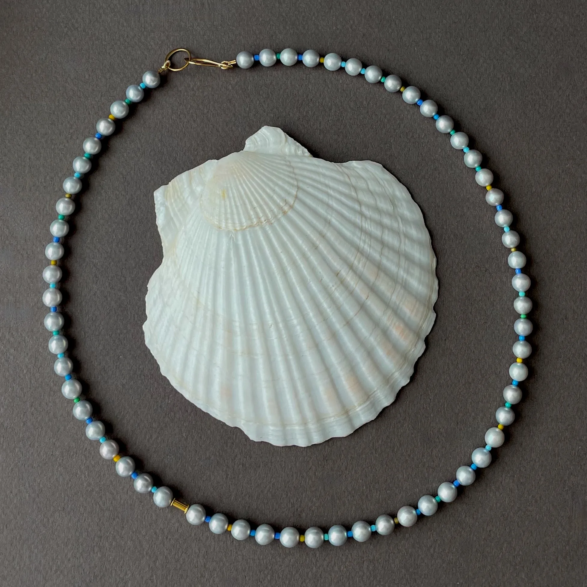 happy dance silver pearl necklace