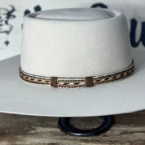 Hat Band | Horsehair 5 Strand w/ Knots Sorrel/Dark Brown/White