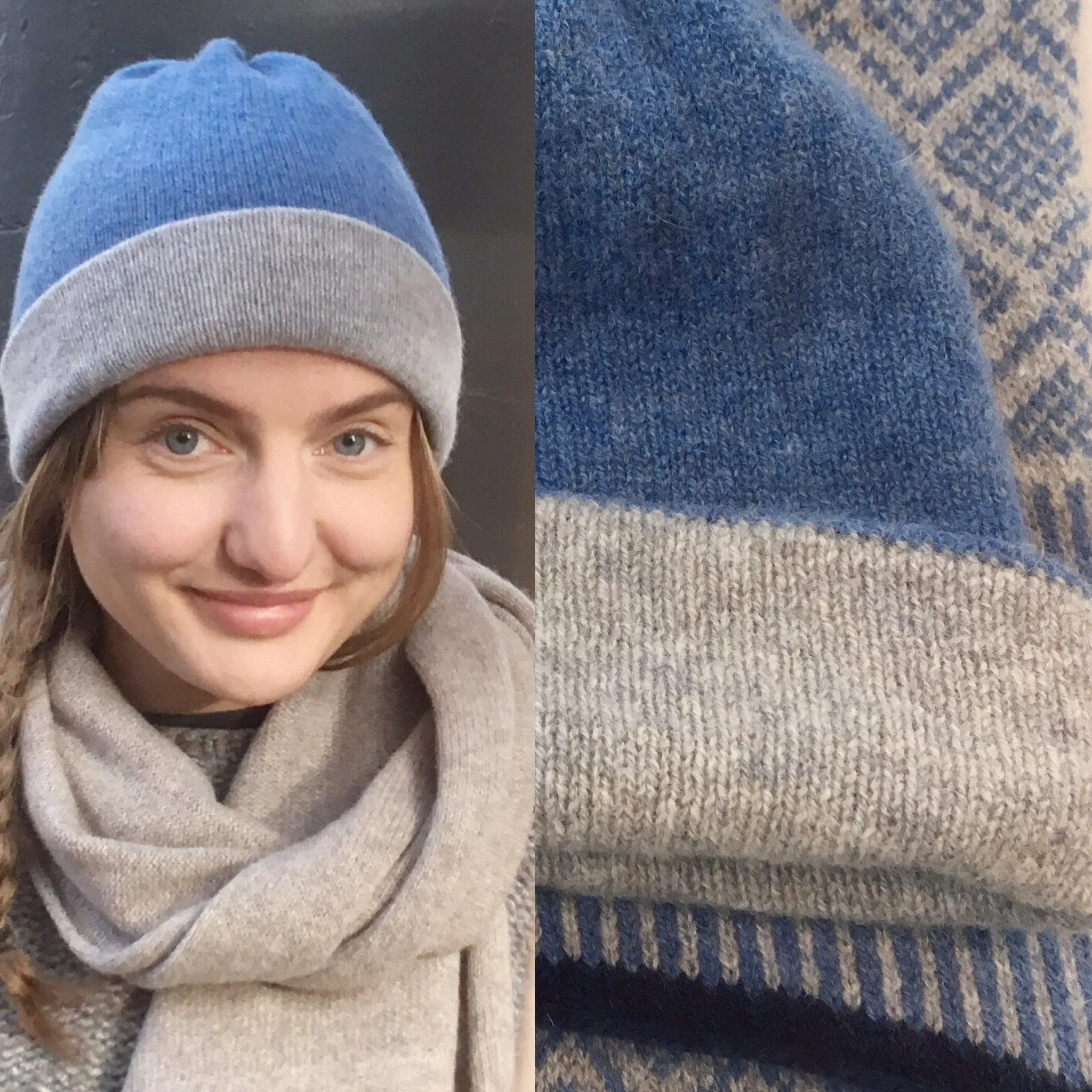 Hat - Reversible beanie hat soft lambswool