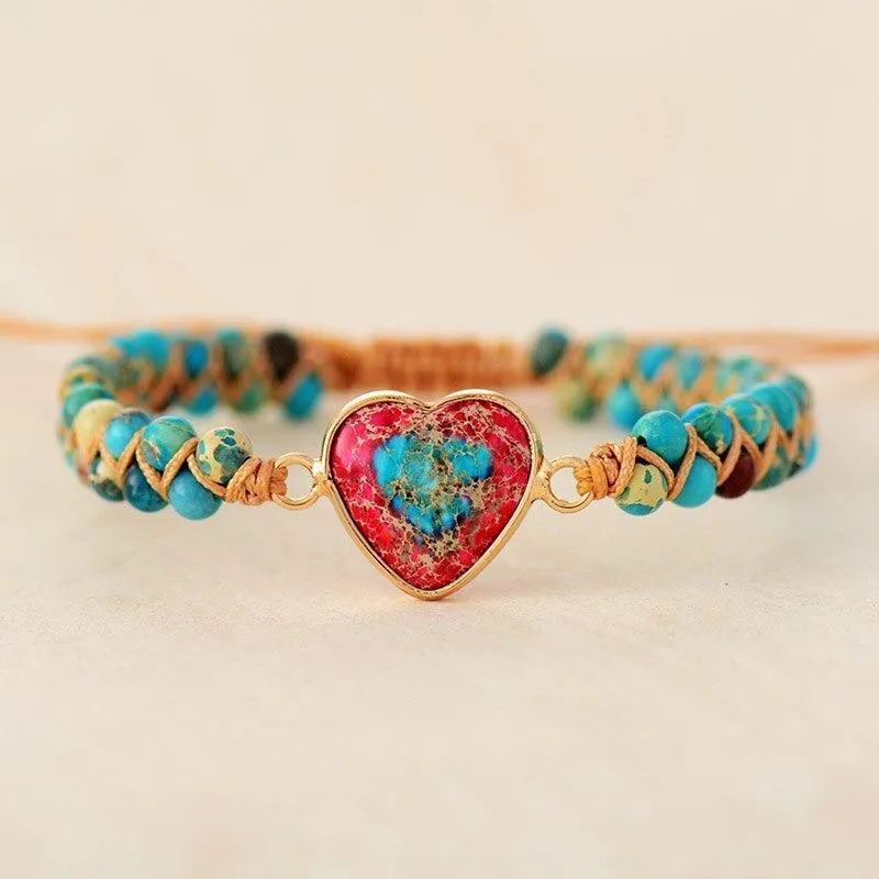 Heart Turquoise Wrap Bracelet
