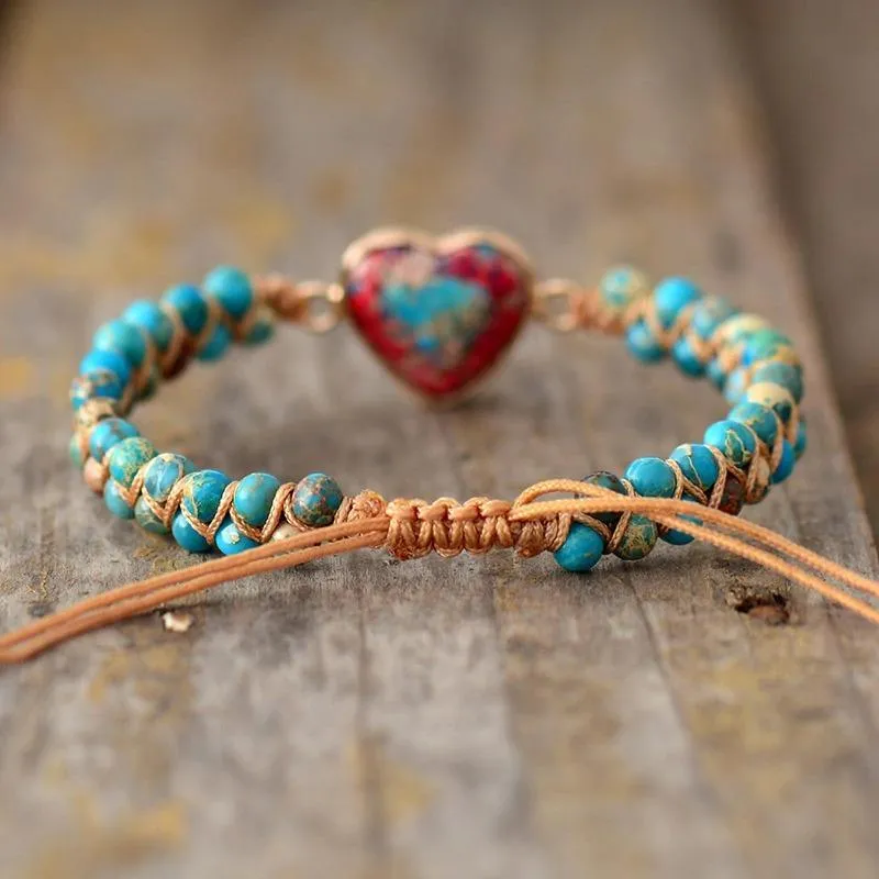 Heart Turquoise Wrap Bracelet