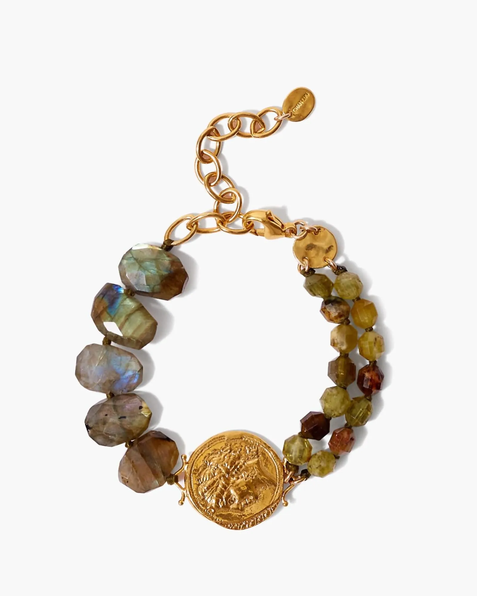 Hypatia Charm Bracelet in Green Garnet Mix | Green Garnet Mix