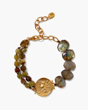Hypatia Charm Bracelet in Green Garnet Mix | Green Garnet Mix