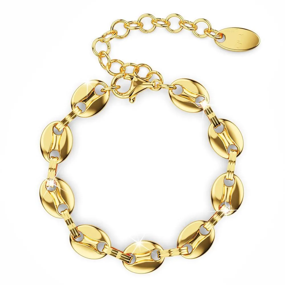 Interlocking Anchor Link Bracelet in Gold - 8mm