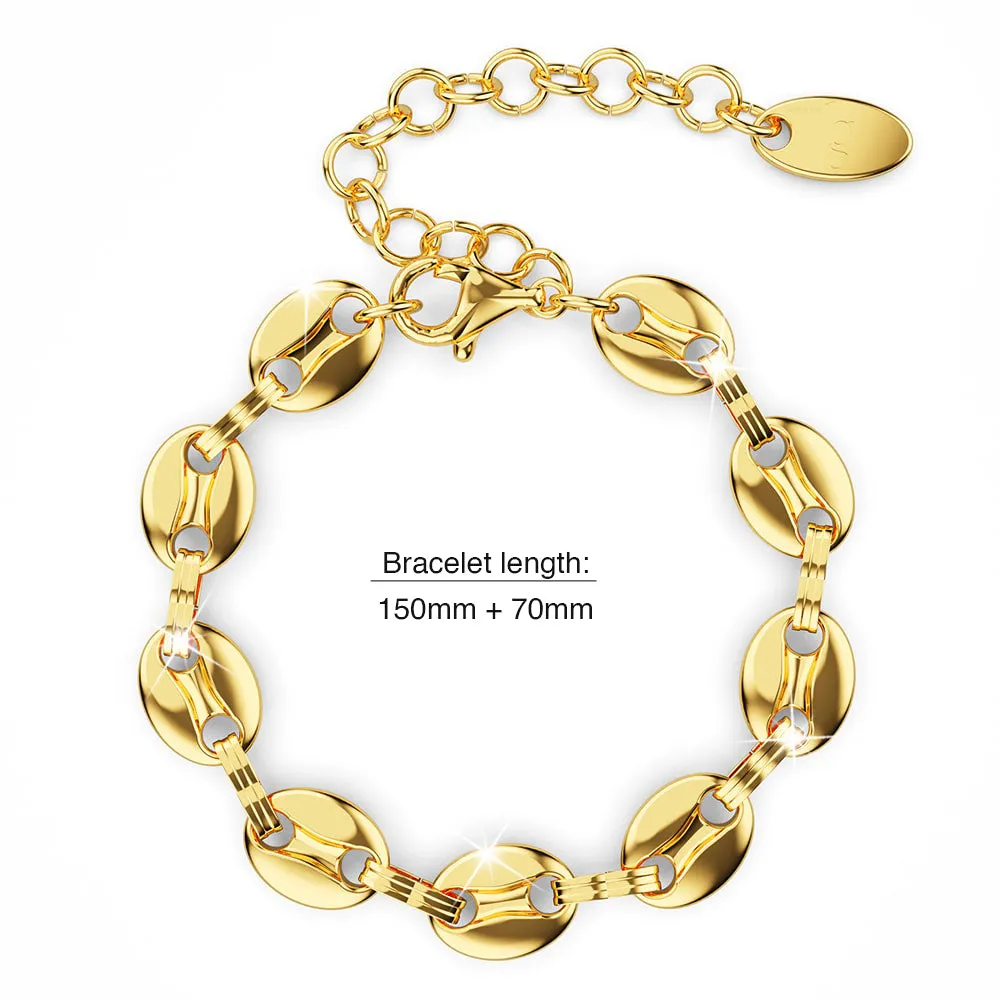 Interlocking Anchor Link Bracelet in Gold - 8mm