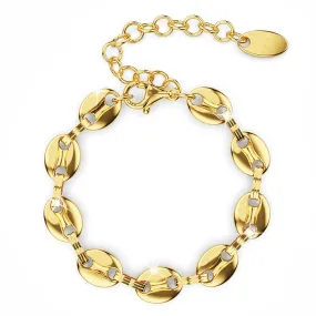 Interlocking Anchor Link Bracelet in Gold - 8mm