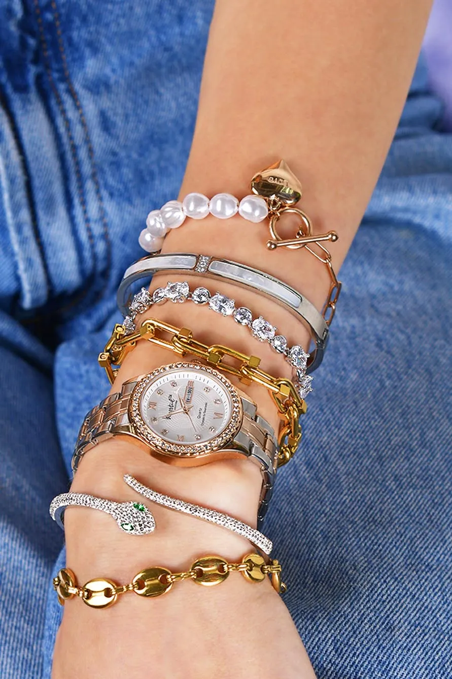 Interlocking Anchor Link Bracelet in Gold - 8mm