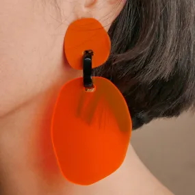 Jane Neon Orange Earrings - Acrylic