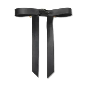 JET BARDOT FAUX LEATHER BOW BARRETTE