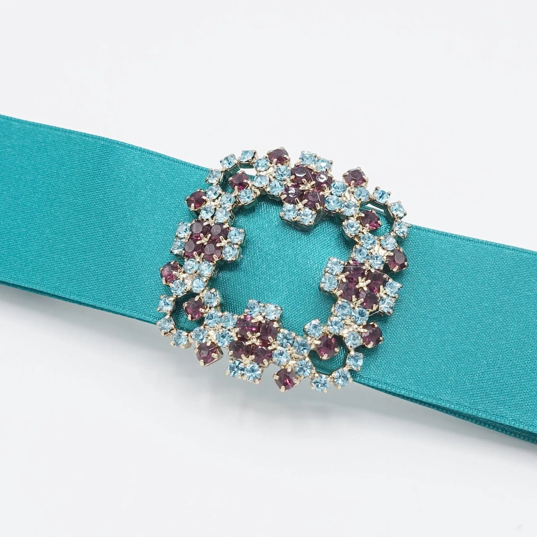 jeweled buckle satin hair bow luxury hair accessory for women