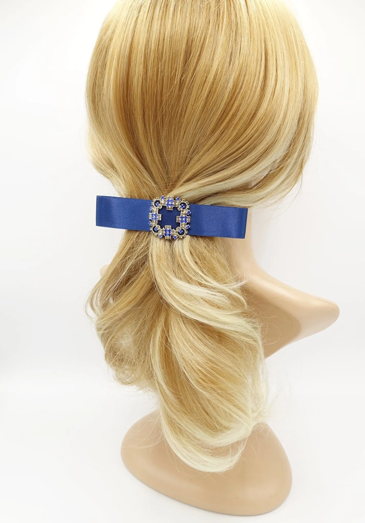jeweled buckle satin hair bow luxury hair accessory for women