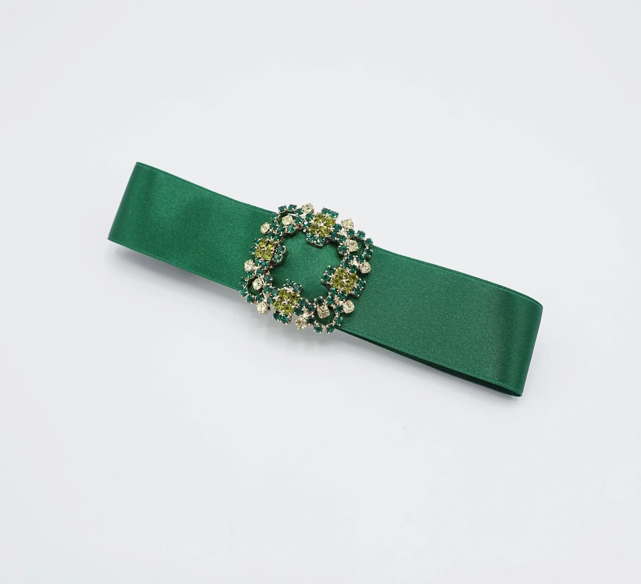 jeweled buckle satin hair bow luxury hair accessory for women