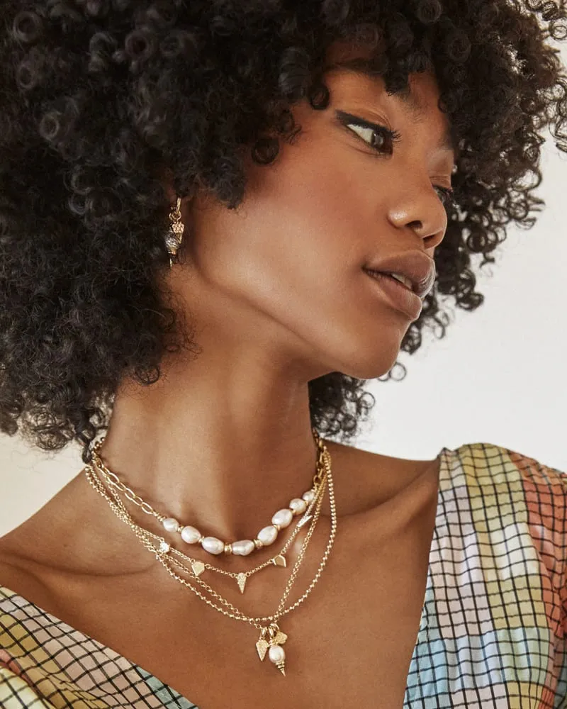 Kendra Scott Demi Chain Necklace - Gold White Baroque Pearl