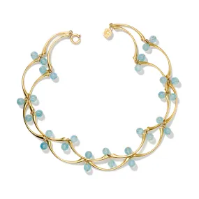 Kerala Necklace Yellow Gold - Aquamarine