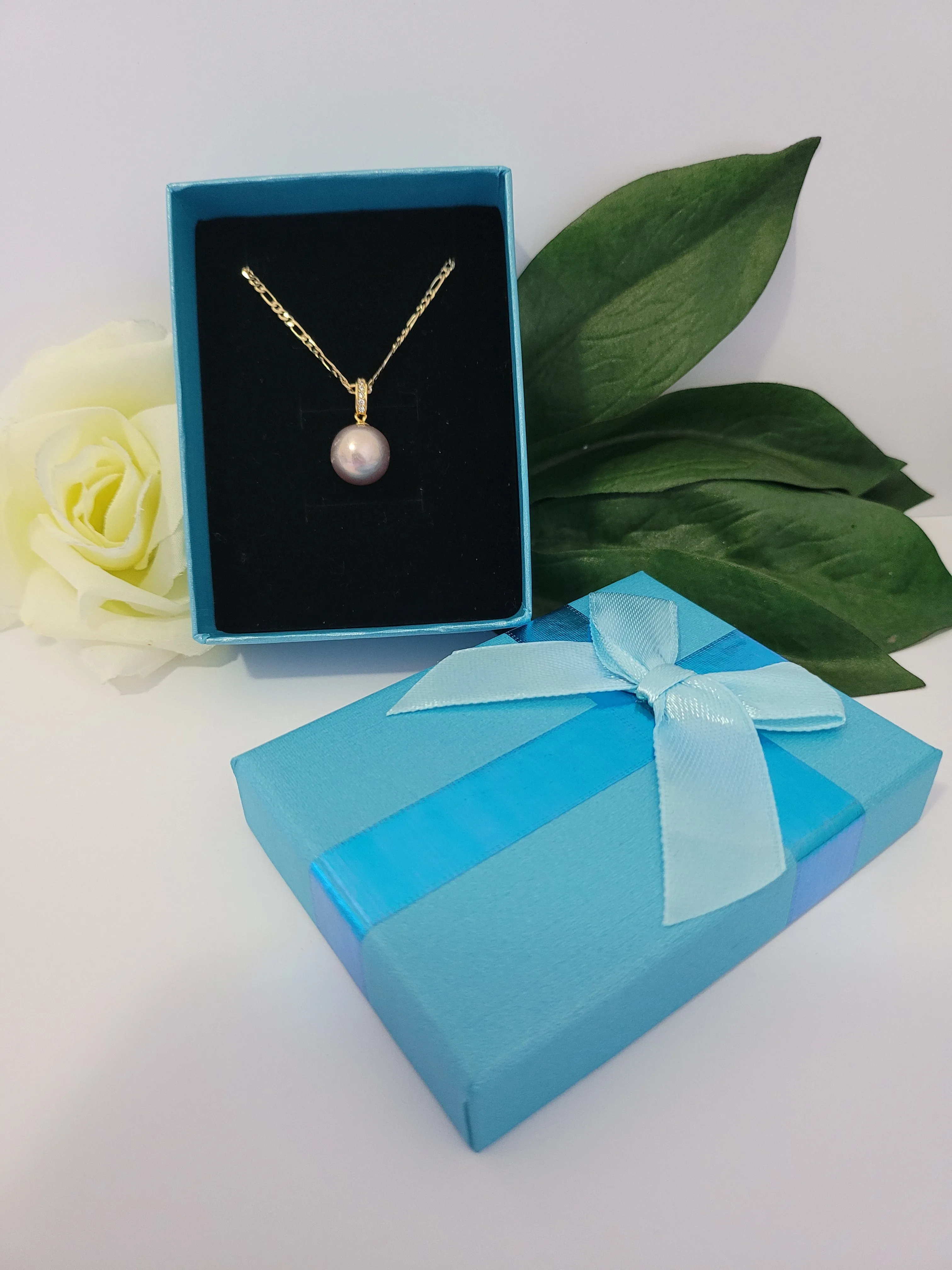 KERRYANE - 925 Stamped Gold Filled Natural Edison Champagne Tone Pearl Pendant Necklace