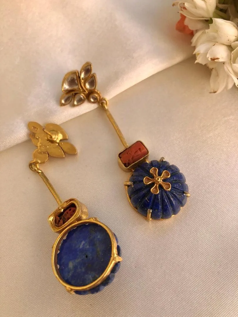 Lapis & kundan with coral earrings