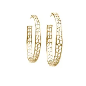 Large Coral Vermeil Hoops