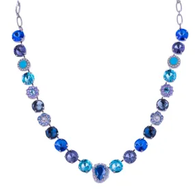 Large Rosette Necklace with Pear Halo in "Electric Blue" *Custom*