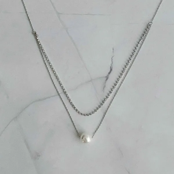 Layered Pearl And Shine Necklace