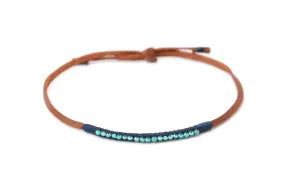 Leather Bracelet with Turquoise Beads by See Real Flowers