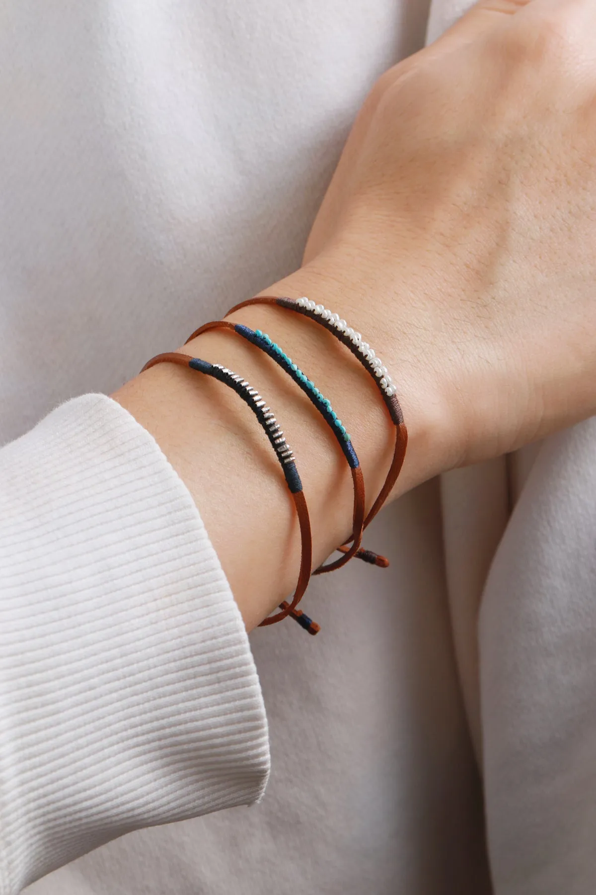 Leather Bracelet with Turquoise Beads by See Real Flowers