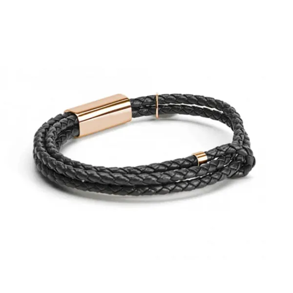 Leather Double Rope Braided Bracelet (Inner Perimeter 150mm - 250mm) 真皮雙繩編織手鍊 (內周長 150mm - 250mm) KJBR16035