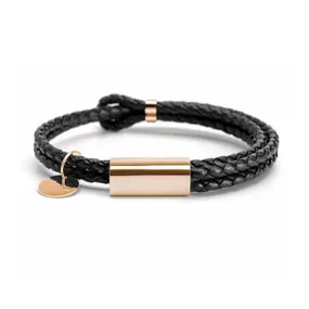 Leather Double Rope Braided Bracelet (Inner Perimeter 150mm - 250mm) 真皮雙繩編織手鍊 (內周長 150mm - 250mm) KJBR16035